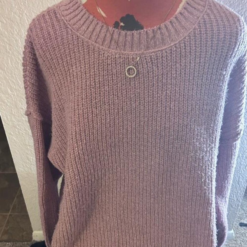 So Oversized Knit Sweater in Lilac Size XXL